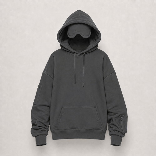 Le Hoodie Voyage GRIS : Sweat confort avec masque de sommeil intégré