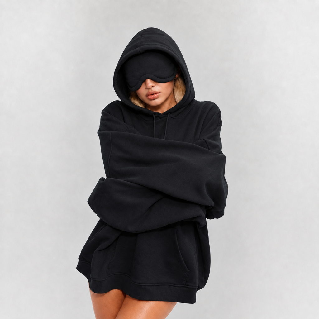 Le Hoodie Voyage : Sweat confort avec masque de sommeil intégré
